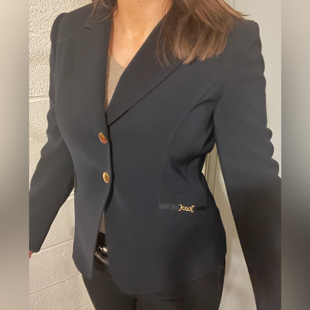 Tahari ASL Arthur S. Levine navy blazer